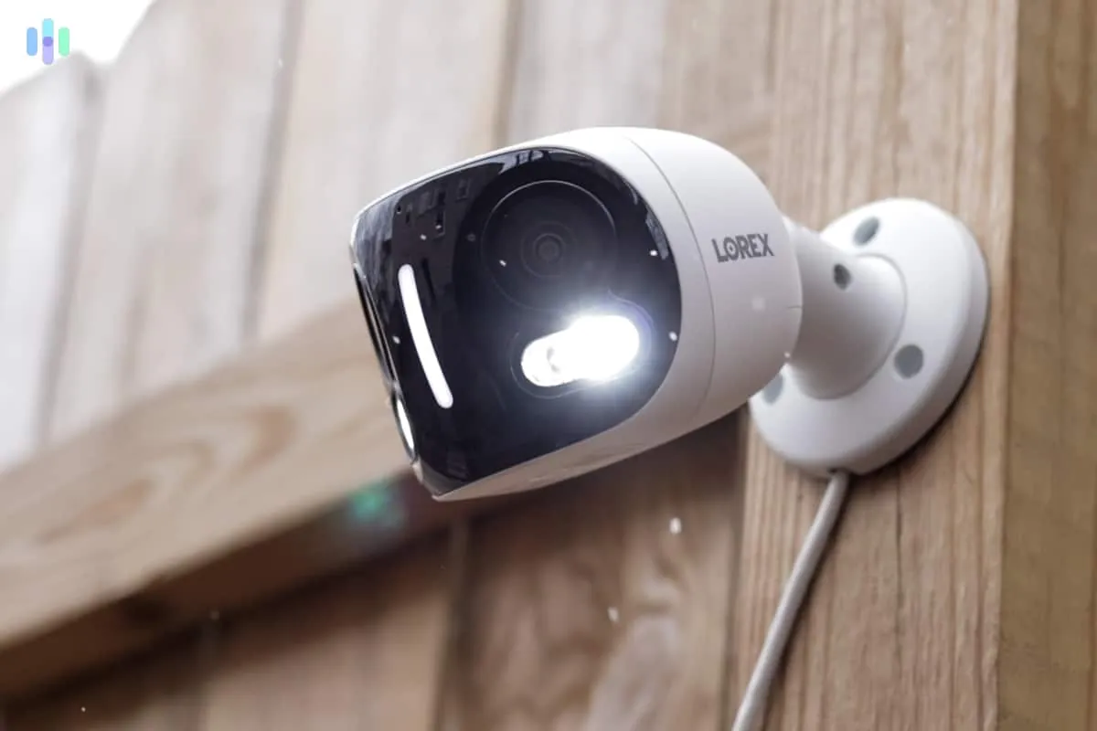 Ethernet cables and tools during a security camera installation