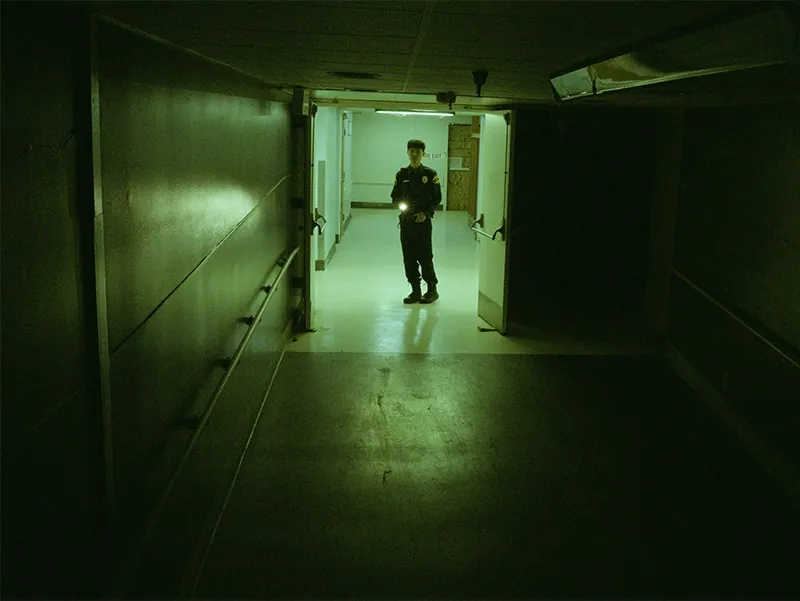 Security camera aimed at a window causing infrared glare reflection